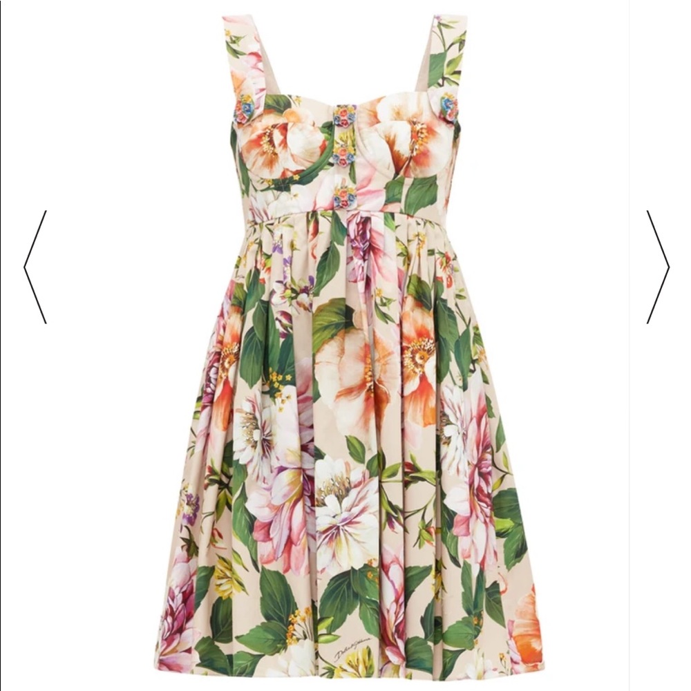 Dolce & Gabbana Floral Pleated Dress